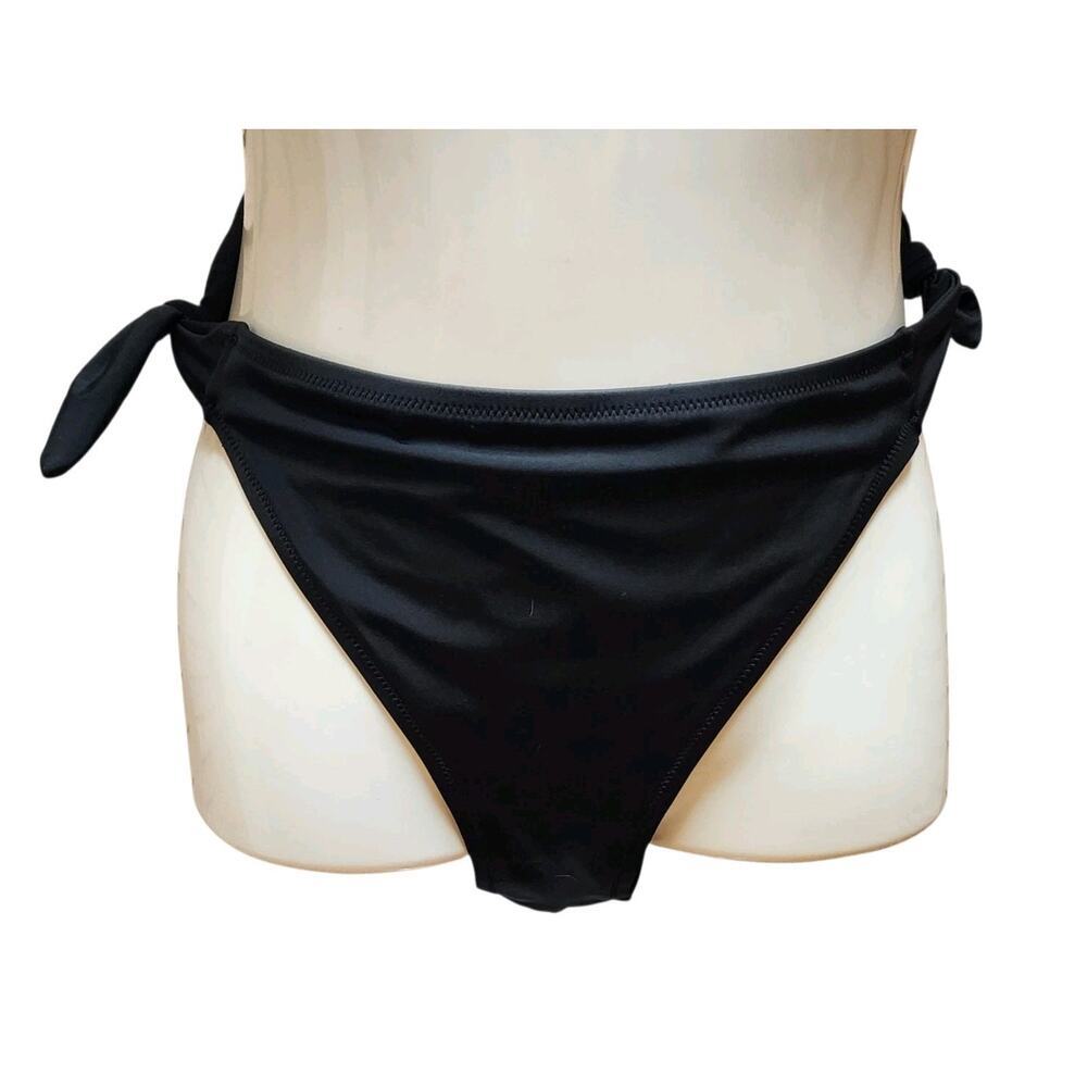 NEW Shade & Shore Black Bikini Bottoms Hipster Low Rise Medium Seat Swimsuit XL